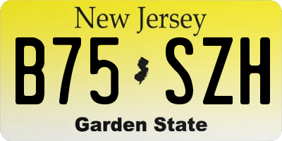 NJ license plate B75SZH
