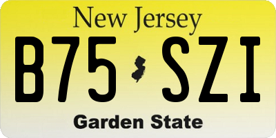 NJ license plate B75SZI