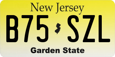 NJ license plate B75SZL