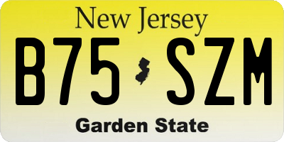 NJ license plate B75SZM