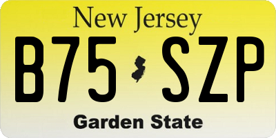 NJ license plate B75SZP
