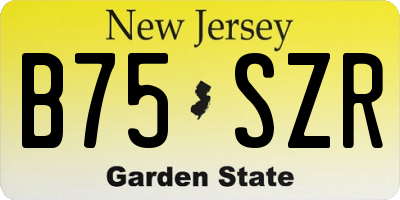NJ license plate B75SZR