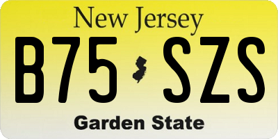 NJ license plate B75SZS