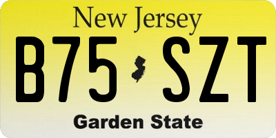 NJ license plate B75SZT