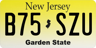 NJ license plate B75SZU