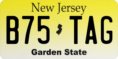 NJ license plate B75TAG