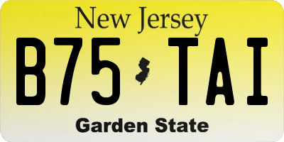 NJ license plate B75TAI
