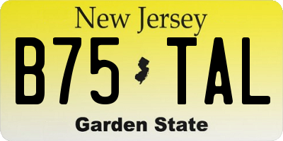 NJ license plate B75TAL