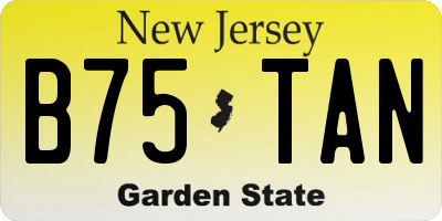 NJ license plate B75TAN