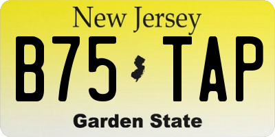 NJ license plate B75TAP