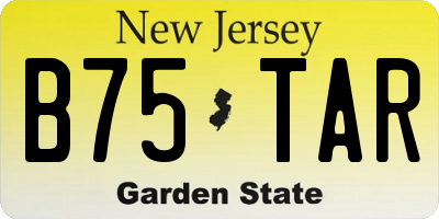 NJ license plate B75TAR