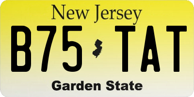 NJ license plate B75TAT