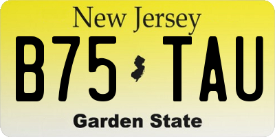 NJ license plate B75TAU