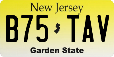 NJ license plate B75TAV