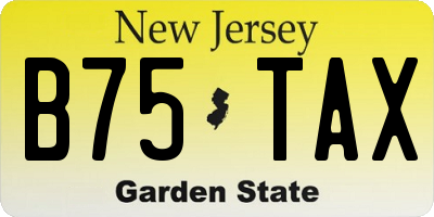 NJ license plate B75TAX