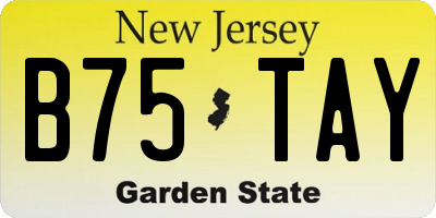NJ license plate B75TAY