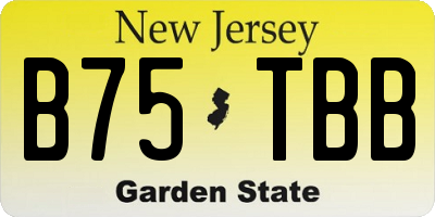 NJ license plate B75TBB