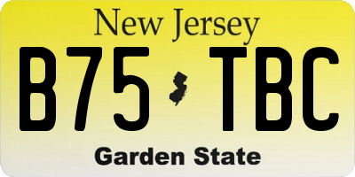 NJ license plate B75TBC