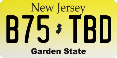 NJ license plate B75TBD