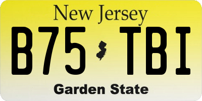NJ license plate B75TBI