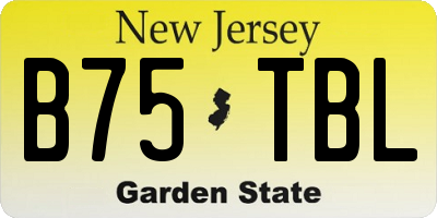 NJ license plate B75TBL