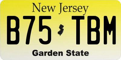 NJ license plate B75TBM