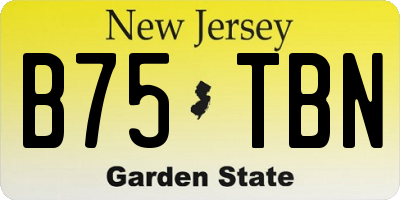 NJ license plate B75TBN