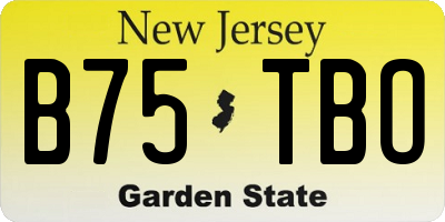 NJ license plate B75TBO