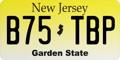 NJ license plate B75TBP