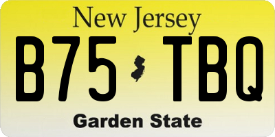 NJ license plate B75TBQ