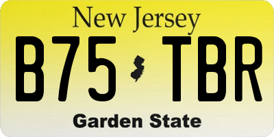 NJ license plate B75TBR