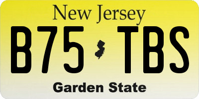 NJ license plate B75TBS