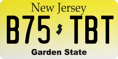 NJ license plate B75TBT