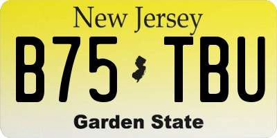NJ license plate B75TBU