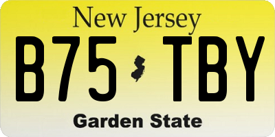 NJ license plate B75TBY