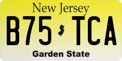NJ license plate B75TCA