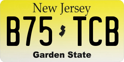 NJ license plate B75TCB