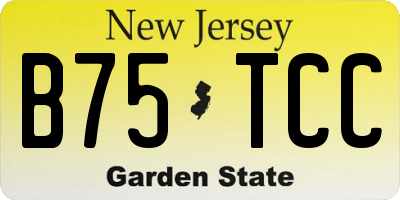 NJ license plate B75TCC