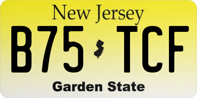 NJ license plate B75TCF
