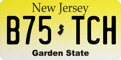 NJ license plate B75TCH