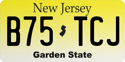 NJ license plate B75TCJ
