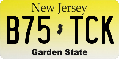 NJ license plate B75TCK