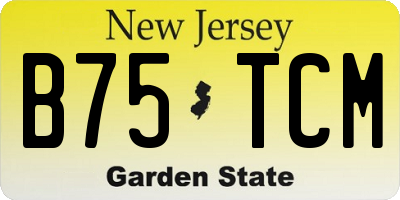 NJ license plate B75TCM