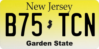 NJ license plate B75TCN