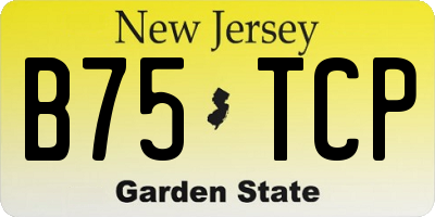 NJ license plate B75TCP