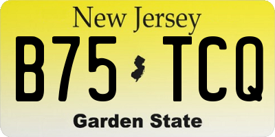 NJ license plate B75TCQ