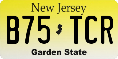 NJ license plate B75TCR