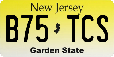 NJ license plate B75TCS