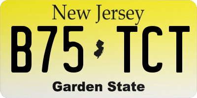 NJ license plate B75TCT