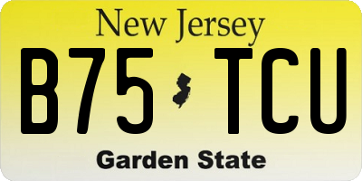NJ license plate B75TCU